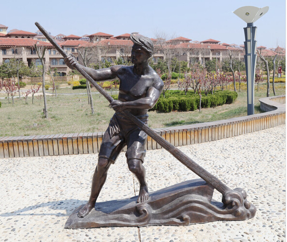 广场景观主题雕塑摆件铸铜人物渔民雕塑广东原著雕塑厂家生产