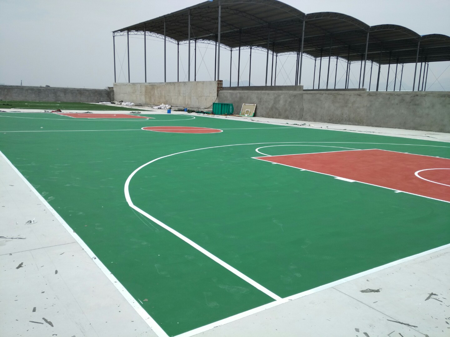 温州球场工程施工 弹性篮球场地 丙烯酸球场地面