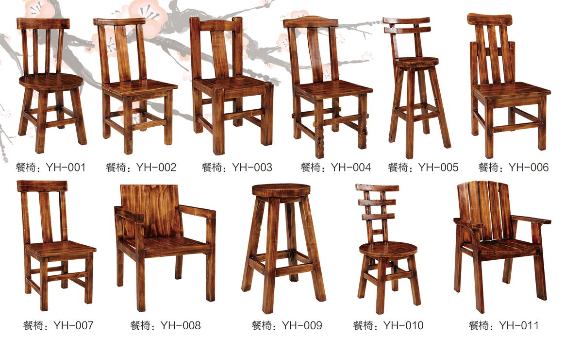 专业生产碳烧桌椅 火烧木家具 碳化木台凳/原生态餐桌椅