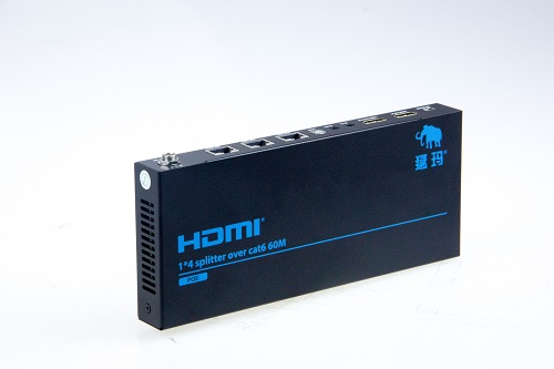 HDMI1进4出带延长功能高清分配器