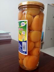 厂家批发960g金泰沂甜杏纯糖玻璃瓶水果罐头