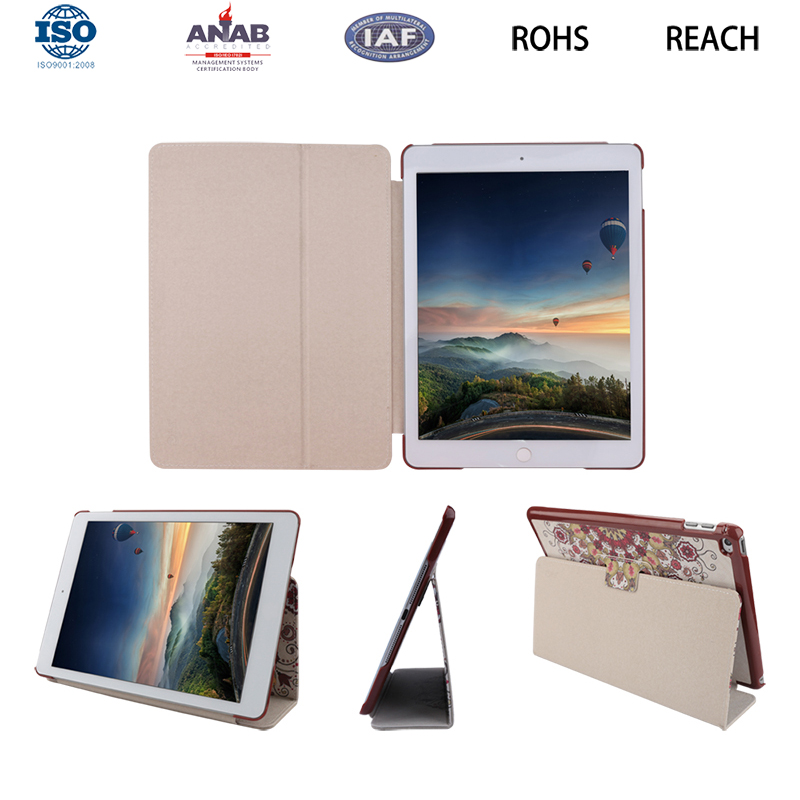 广东9.7寸通用苹果pad保护壳 彩色复古图案iPad皮套 OEM设计定做