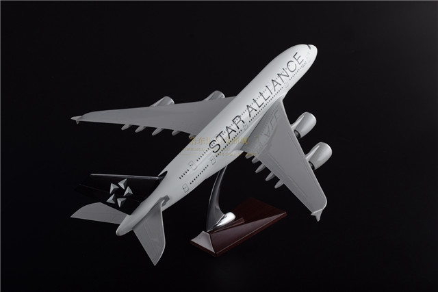 浩东汇汕头产商直销空客A380星空静态树脂飞机模型45cm