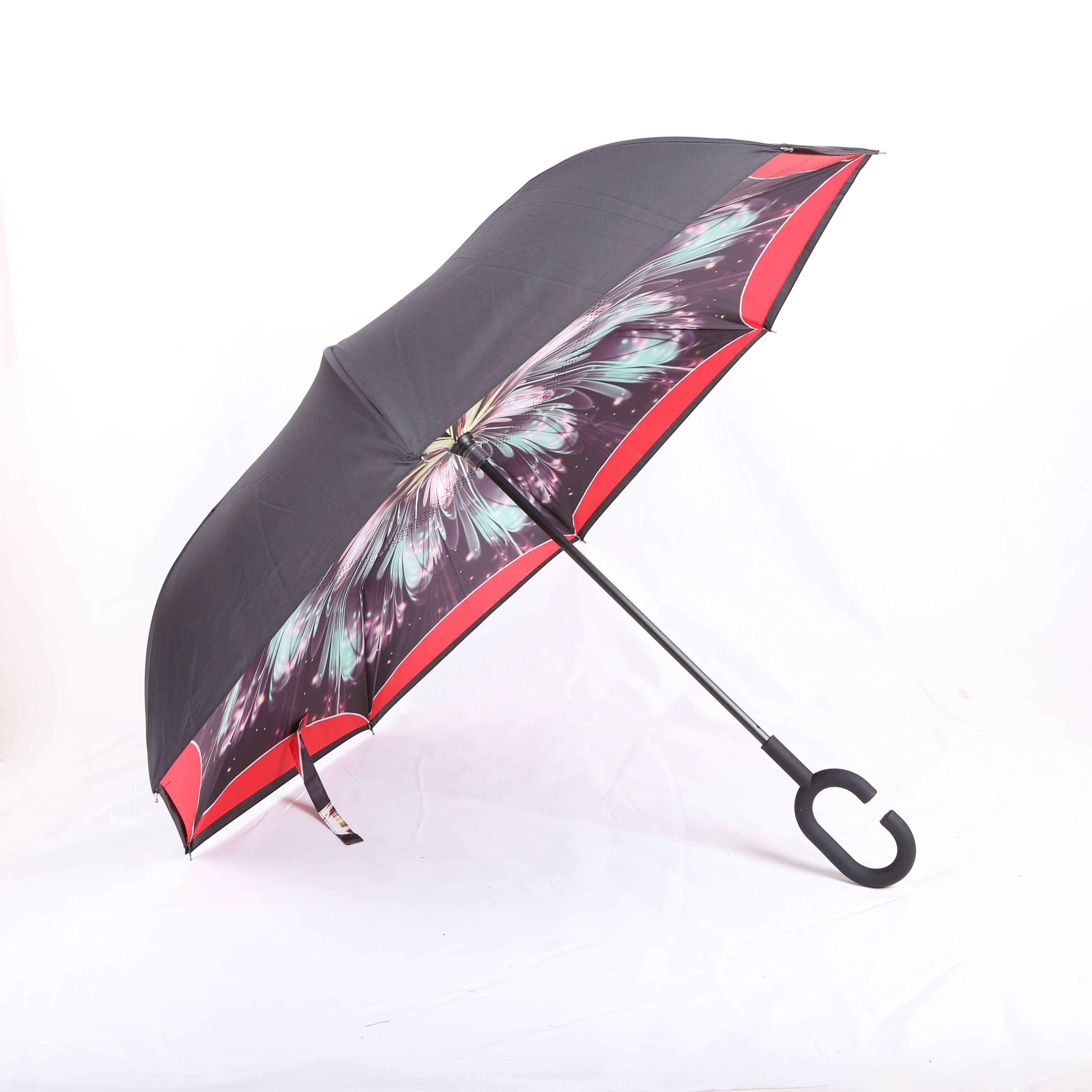 厂家批发反向伞汽车晴雨伞免持式长柄反转遮阳伞太阳伞创意广告伞