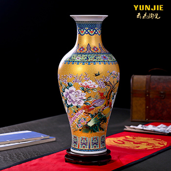 景德镇陶瓷器大花瓶插花现代中式客厅装饰品电视柜摆件