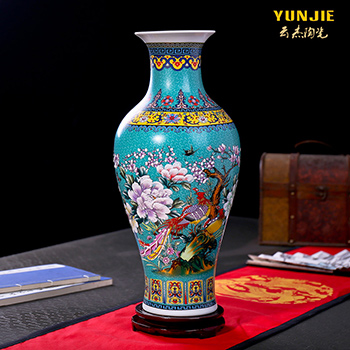 景德镇陶瓷花瓶摆件瓷器 艺术窑变开片瓶现代时尚家居工艺品