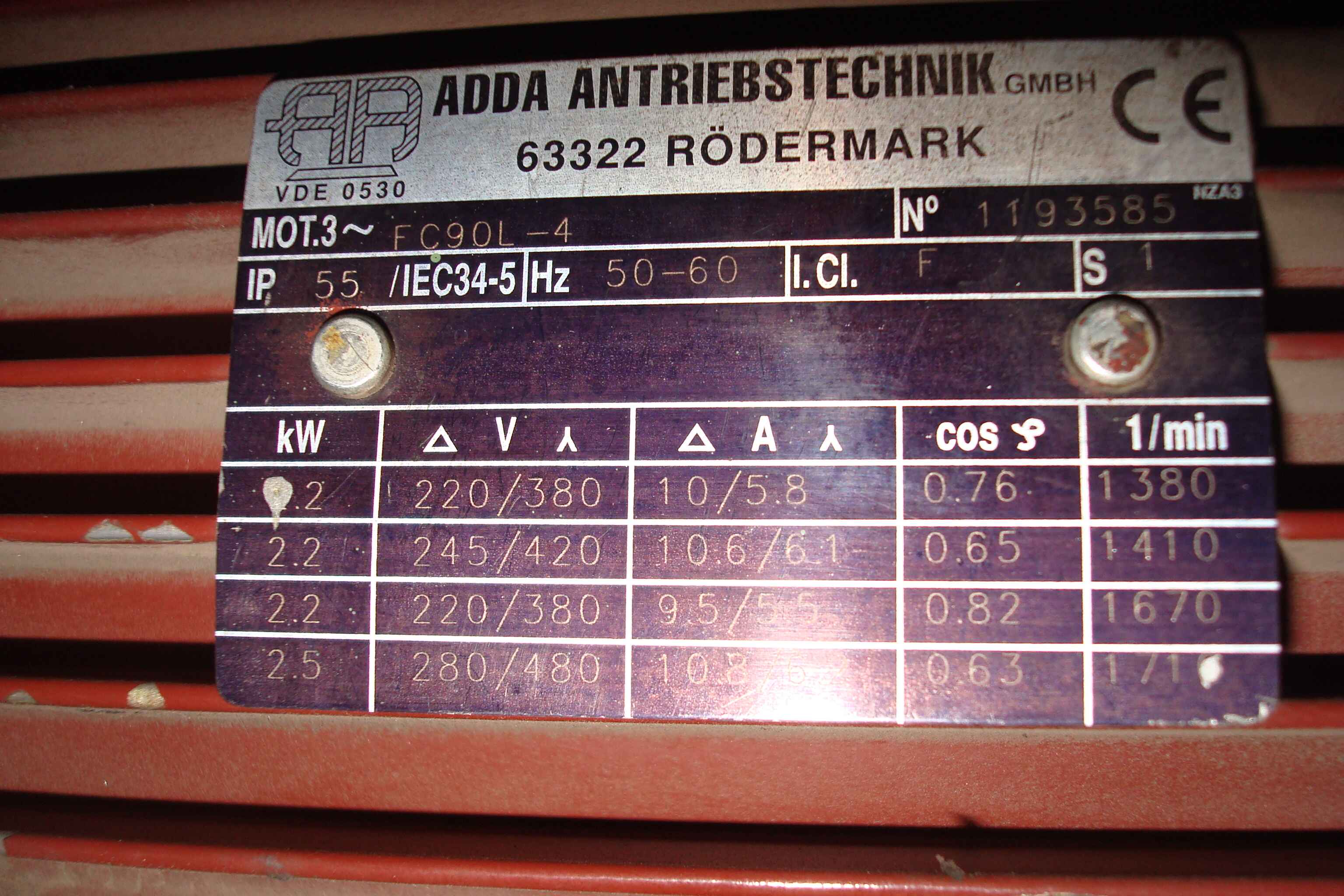 ADDA电机 FC90L-4