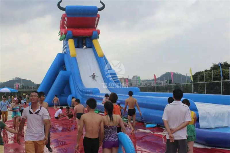 广州市飞鱼游乐充气**滑梯大型水上乐园水滑梯充气水池滑梯组合动漫水世界