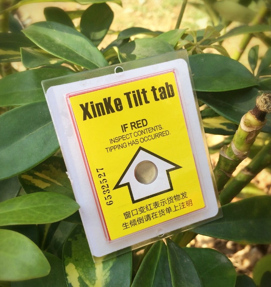 厂家热销升级版XinKe Tilt tab单角度防倾斜标签防倾倒显示标签不干胶标签