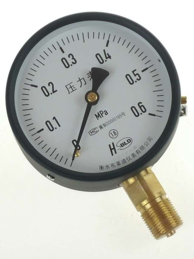Y-100压力量程0-1Mpa水压表衡水布莱迪厂家直销压力表型号齐全