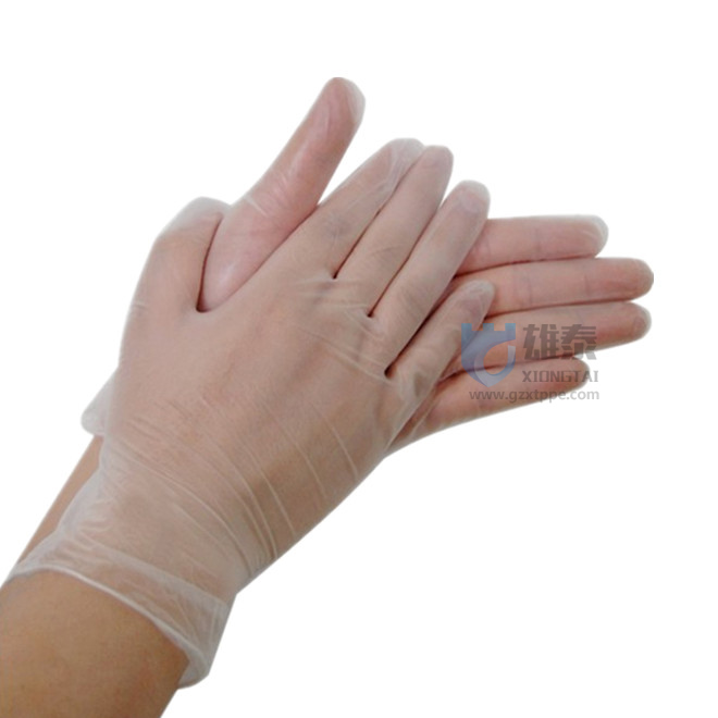广州雄泰劳保用品 PVC手套 一次性手套 无粉半透明 防静电手套