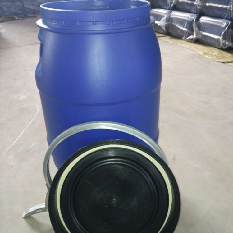 淄博工厂直销30L50L60L200L蓝色塑料桶加厚法兰桶耐酸碱铁箍桶