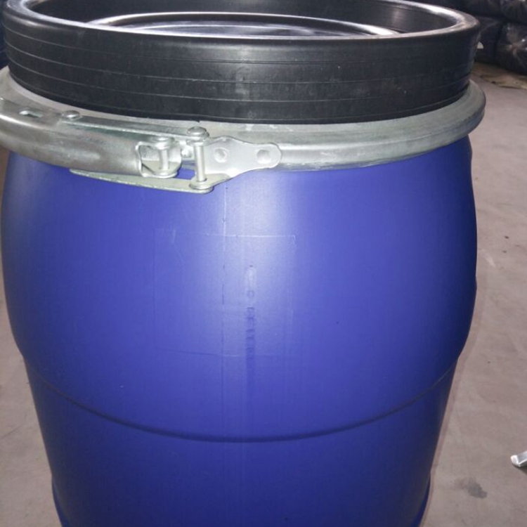 60升耐酸碱卡箍桶60公斤大口蓝色卡子塑料罐