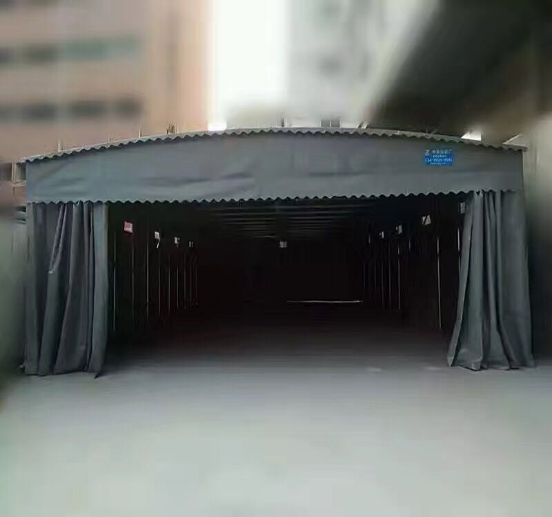 定制大型物流遮阳遮雨推拉蓬 仓库存储大型移动折叠推拉篷