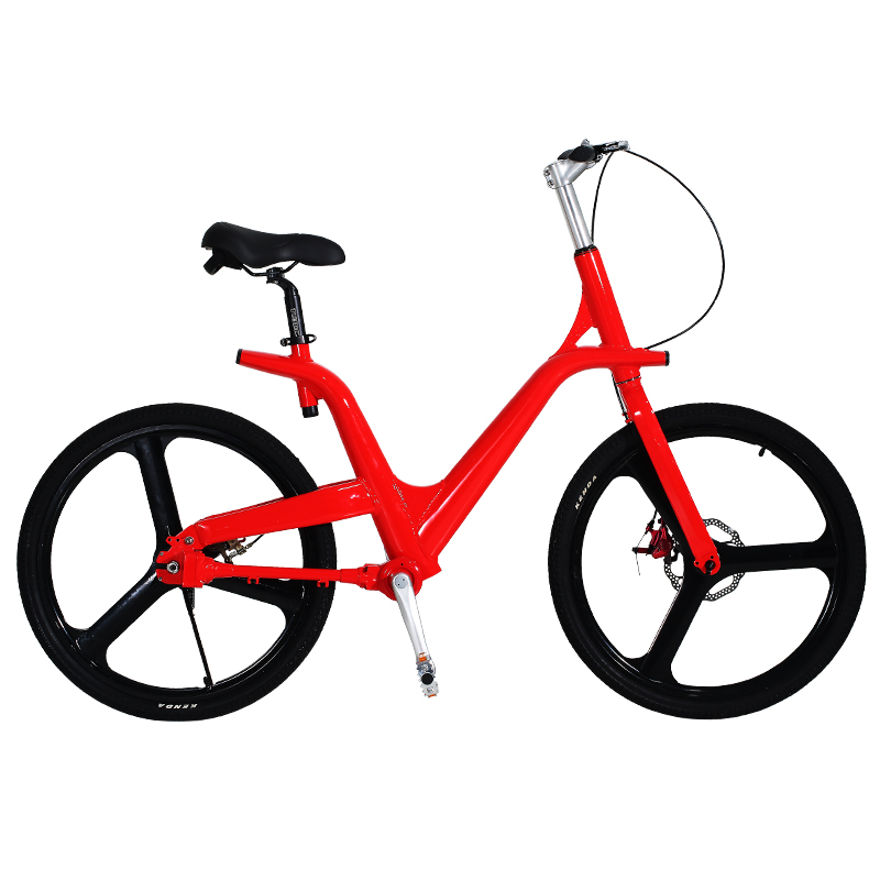 佳德兴无链轴传动公享自行车红色