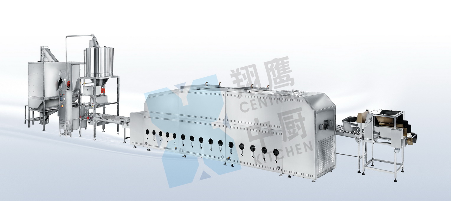 翔鹰300联合自动生产线集中浸泡式远红外线米饭机