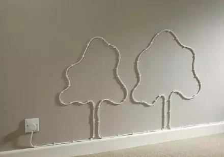 用电线装饰墙壁纸