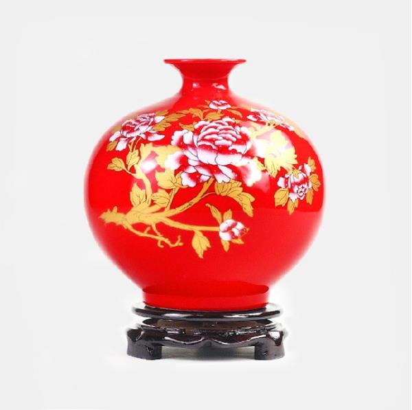 商务家具摆件 中国陶瓷花瓶 开口龙瓶 旅游文化节纪念礼品