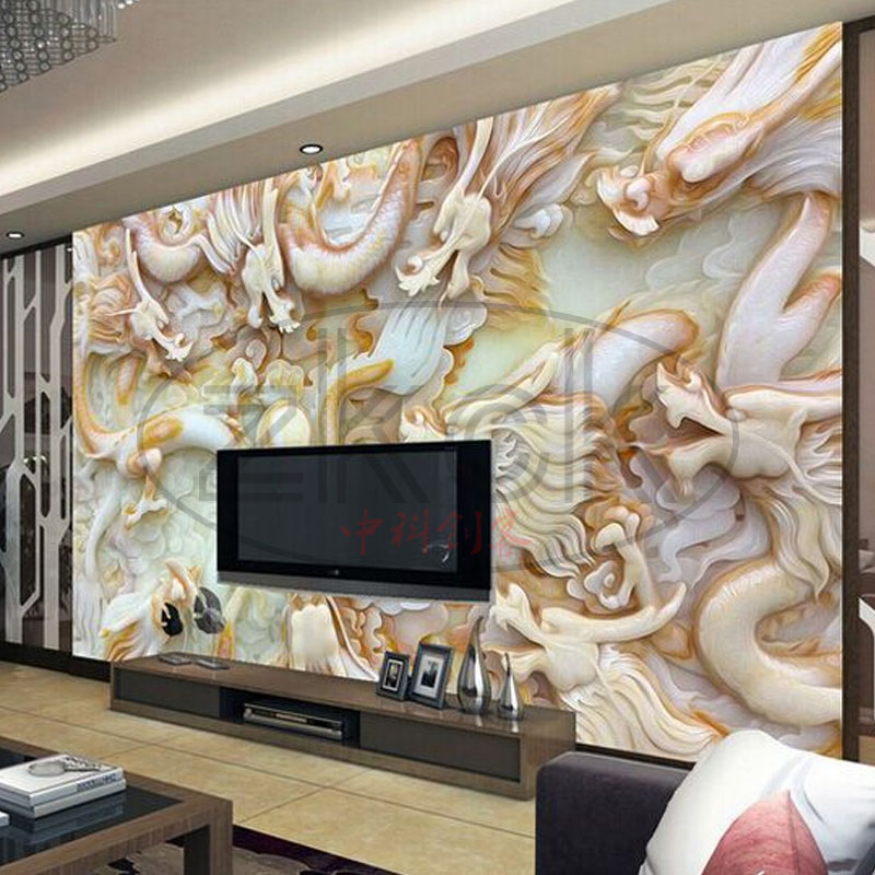 3d玻璃瓷砖背景墙打印机 5d仿古客厅电视墙墙体彩绘 UV平板印花机