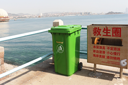 供应环卫垃圾桶240L垃圾箱可挂车草绿色青岛市大量可送货