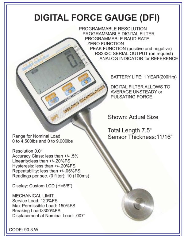 DFI系列数码压力测试仪 压力计 液晶测力计