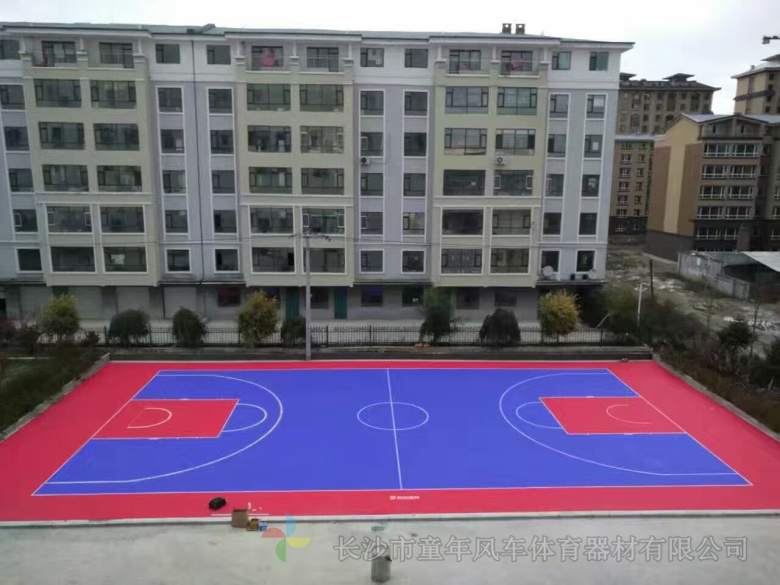 湘西企业专业塑胶篮球场地面材料 怀化小区公园篮球场地施工设计图