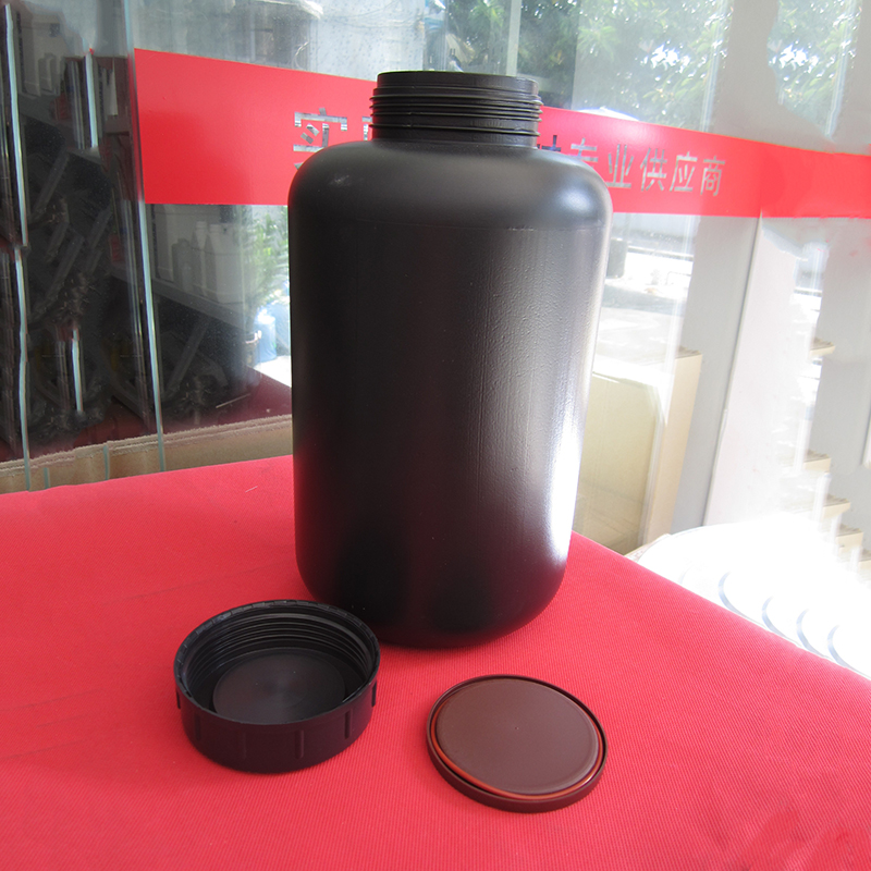 5000ML加厚广口瓶HDPE塑料瓶5L带内盖试剂瓶螺旋封密加厚黑色瓶