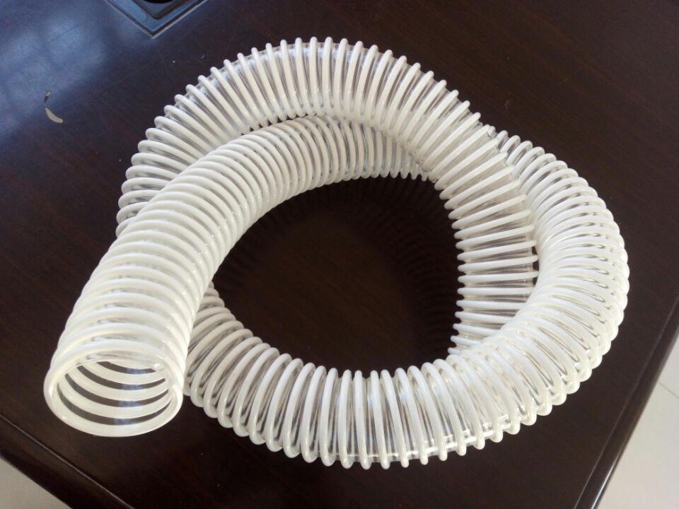 供应呼吸器**长管透明PU塑筋管卫生级塑料螺纹管