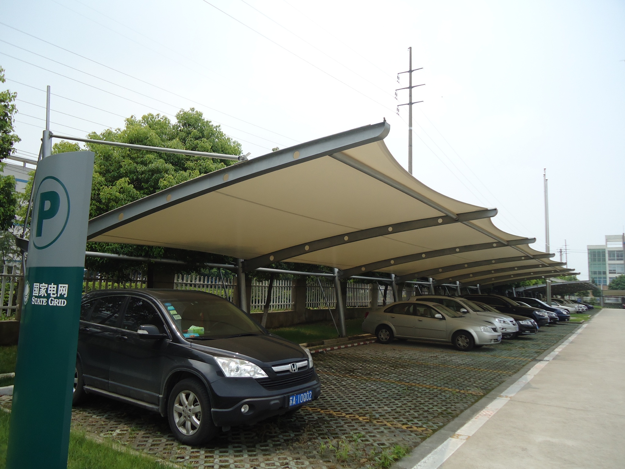 广州地区上门安装膜结构自行车棚 停车棚膜结构篷布加工制作安装