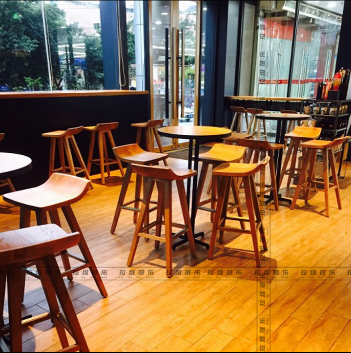 西安咖啡店西餐店茶舍高档会所实木桌椅卡座吧台沙发家具生产定制