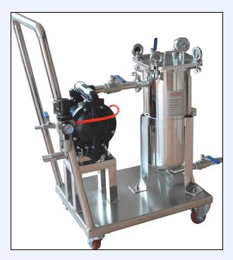 厂家长期销售移动式带气动泵配套不锈钢过滤器－可免费赠送过滤袋