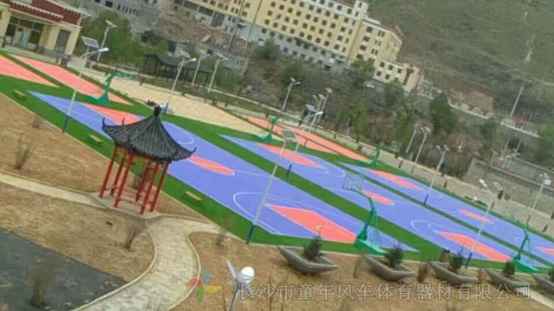 株洲小区篮球场地坪漆施工流程 室外工厂彩色篮球场颜色搭配
