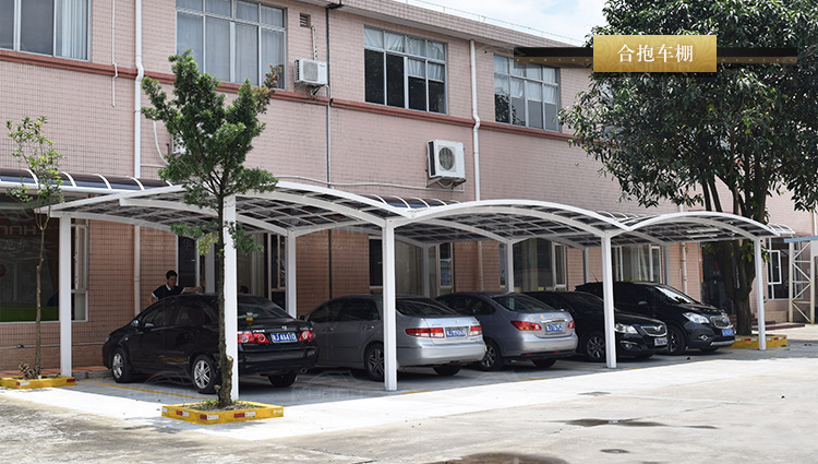 北京朝阳铝合金汽车车棚拉杆式停车棚自行车耐力板遮阳棚车蓬外贸代加工