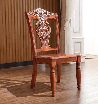 实木雕花餐椅 美式餐桌洽谈楼盘椅