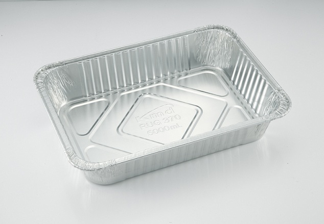 370锡纸盒 一次性烤鱼盘 铝箔烧烤盘5000ml 长方形 大号外卖打包铝箔盒 带塑料盖