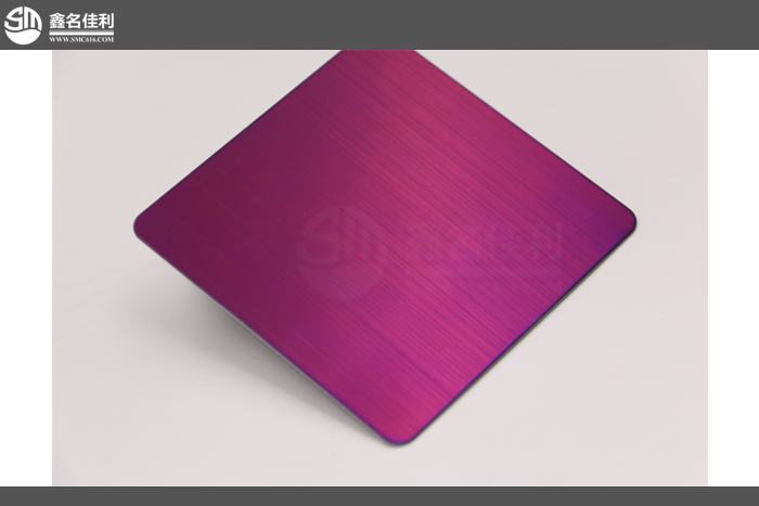 佛山厂家真空电镀拉丝紫红不锈钢板丨拉丝紫红不锈钢价格批发供应