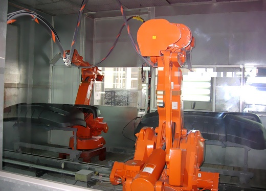 机器人喷涂生产线，轮毂喷涂机器人，自动喷涂线