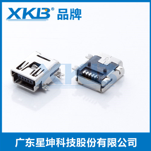 供应中国台湾星坤USB全贴A/F贴片母座 USB2.0SMT180度 USB母座2.0 有卷边无卷边贴