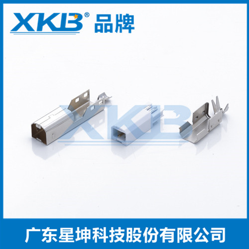 供应中国香港星坤USBBM公头焊线三件式打印机连接器三件套方形USB插头