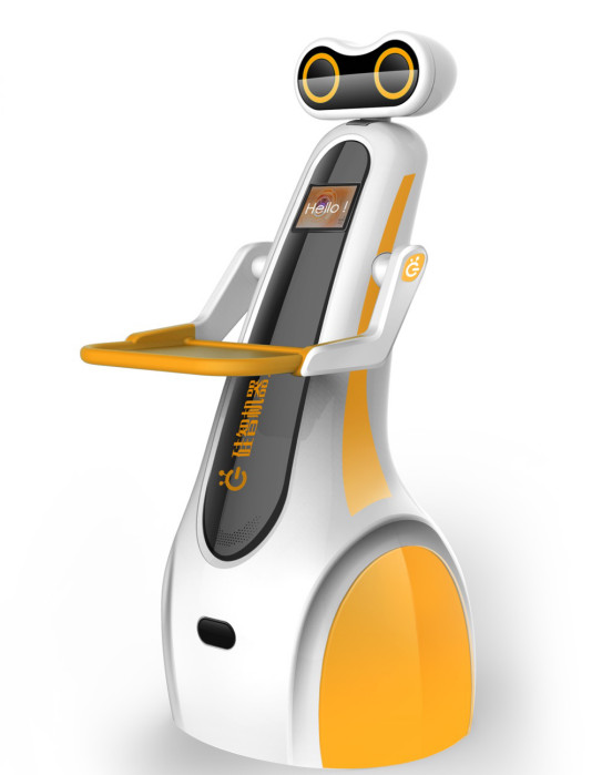 无轨送餐机器人 智能无轨导航送餐机器人 迎宾 送餐 发传单等多功能 山东省 青岛市