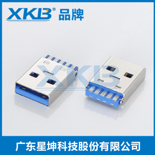 供应中国香港星坤USB端子 3.0接插件 USB 3.0 AM SMT沉板公头 usb3.0连接器
