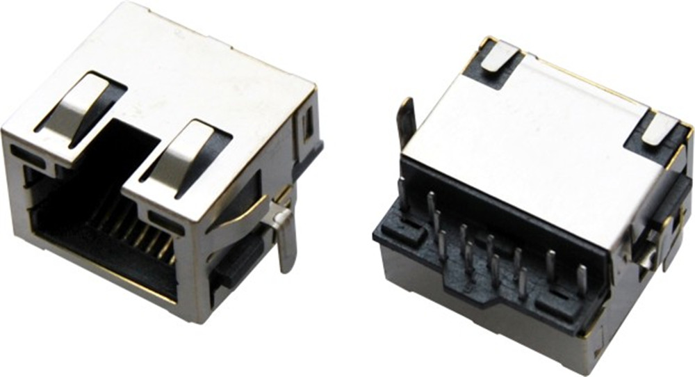 RJ45网络插座，水晶头接口RJ45插座，带灯带弹H3.05mm