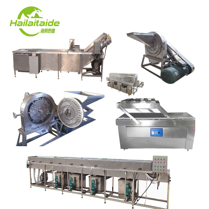 Leafy vegetables processing production line