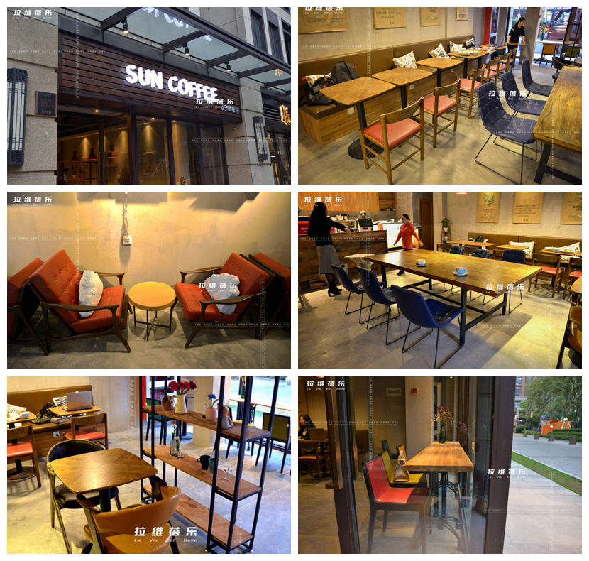 西安现代简约风格咖啡厅实木桌椅卡座沙发组合定做