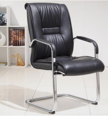 厂家直销简约现代弓形办公椅 外贸电镀PVC真皮椅