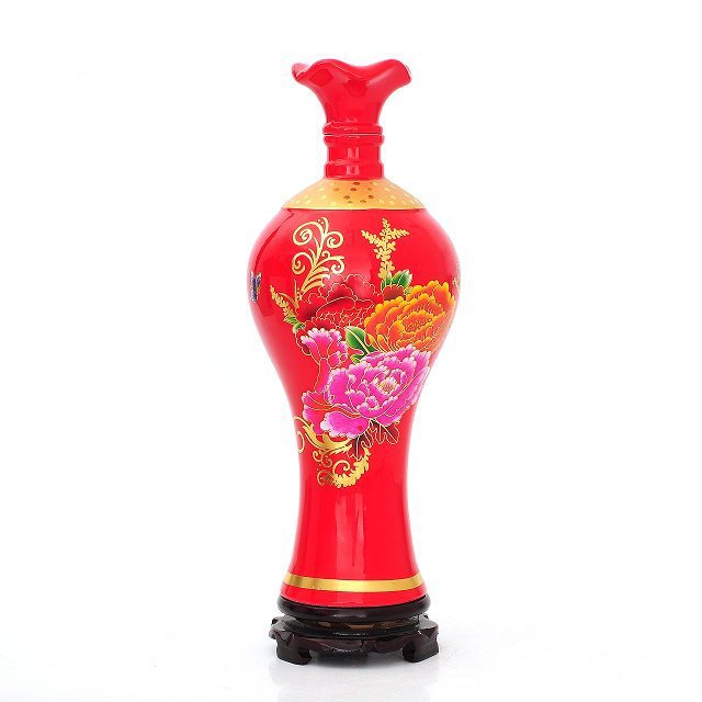 中国红陶瓷酒瓶三斤装