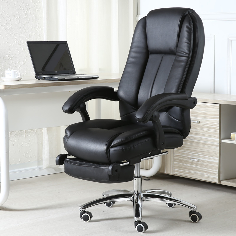 办公室老板大班椅真皮椅 中式现代带按摩搁脚老板椅