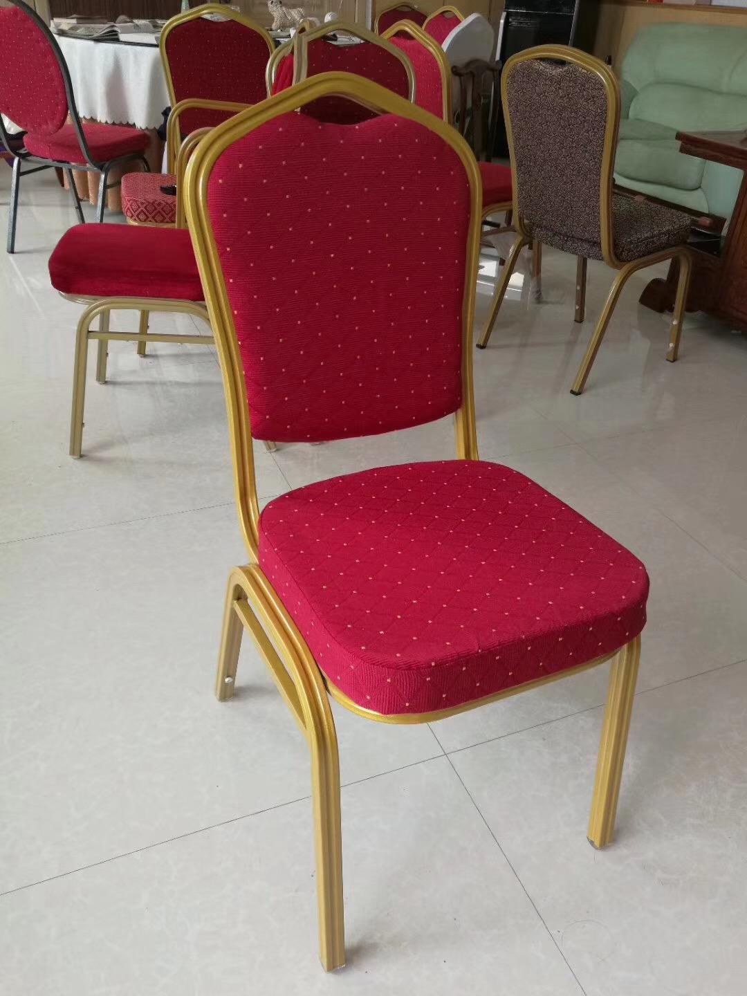 批发定做酒店椅子软包金属将军椅饭店椅宴会椅婚庆椅主题餐厅桌椅
