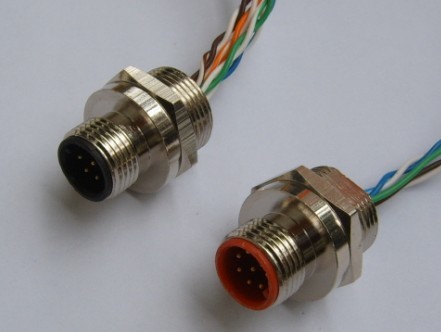 以太网M12法兰插座，M12法兰嵌入式连接头，以太网M12嵌入式连接头