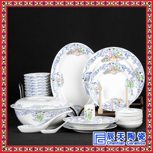 景德镇瓷碗陶瓷餐具套装 欧式骨瓷餐具 礼品定制LOGO